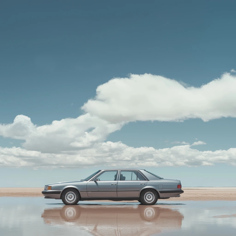 灰色汽车水沙背景静态广告