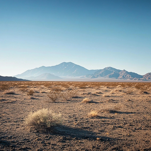 荒漠山脉清晨光影