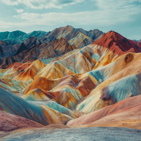 七色山岩沙漠景观