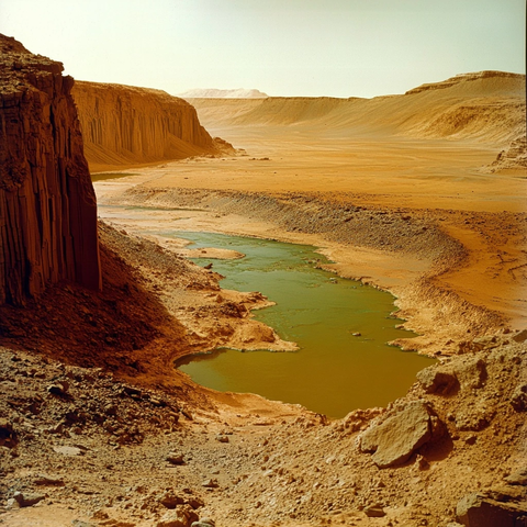 绿色河流蜿蜒谷地