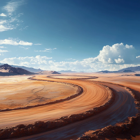 沙漠赛道数字插画