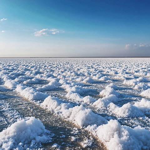 盐田广阔晶莹闪耀