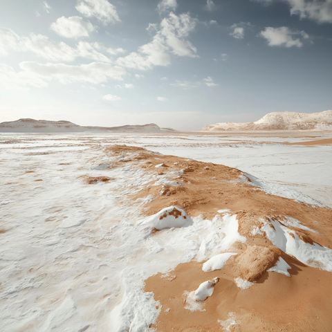 平坦雪地无岩石视野
