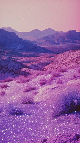 紫色粉色沙漠日落