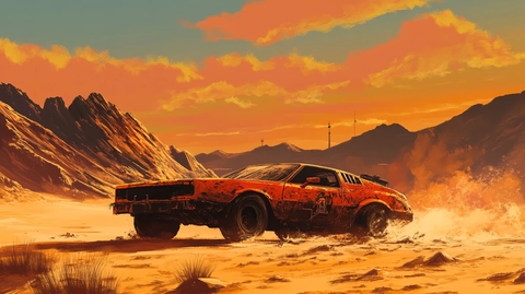 特拉法德沙漠速度绘画