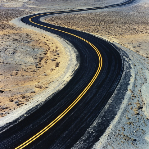 沥青路转土路空中俯拍