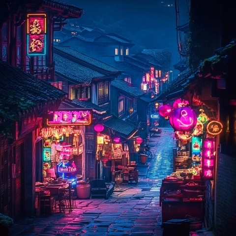 霓虹古巷