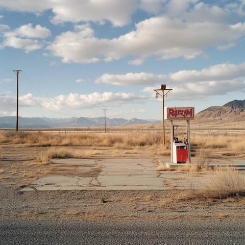 荒废加油站与自然侵蚀