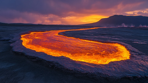 熔铜流动沙漠黄昏