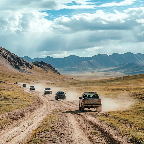 越野车穿越荒野
