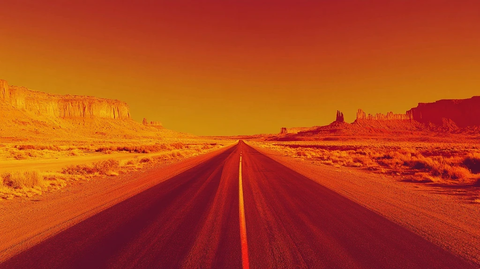 夜路倒影橙色渐变