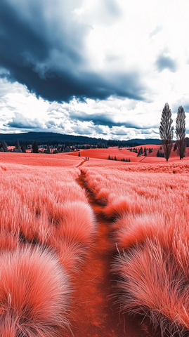 橙粉蓝绿调色摄影作品