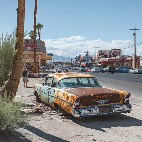 街景车辆人物锈迹斑斑