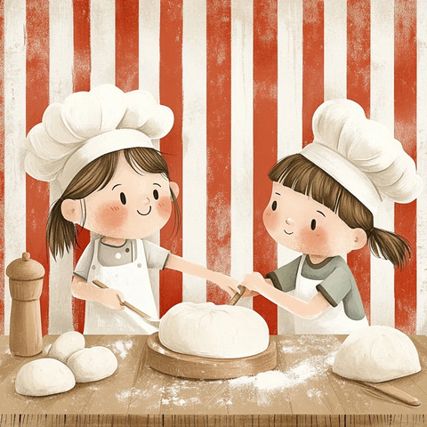 孩子做饺子欢乐厨房场景