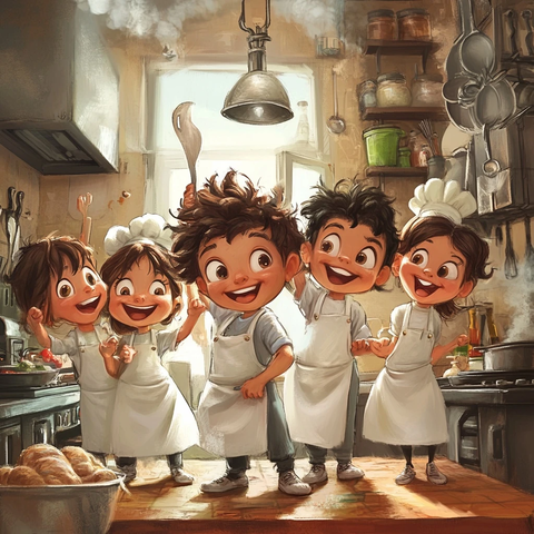 个孩子玩顶级厨师游戏