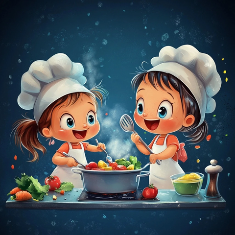 儿童做饭卡通背景