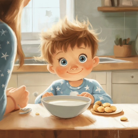 小男孩早餐时光