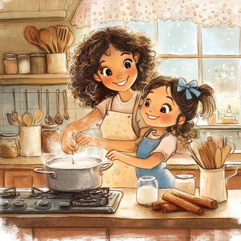 母女一起做甜点