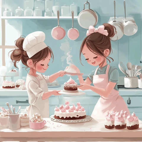 女孩生日课装饰便当蛋糕