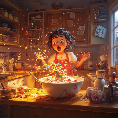 糖果融化入饼干面团的瞬间