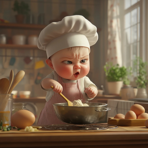 宝宝厨师站台搅拌食材