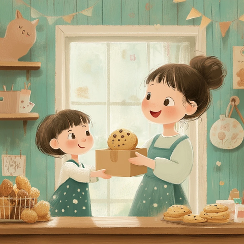 孩子等待香甜饼干送达