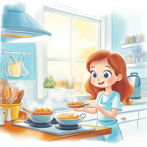 妈妈做早餐插画