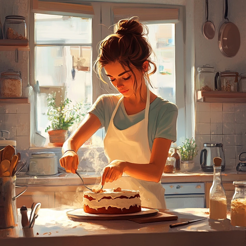 女人蛋糕厨房