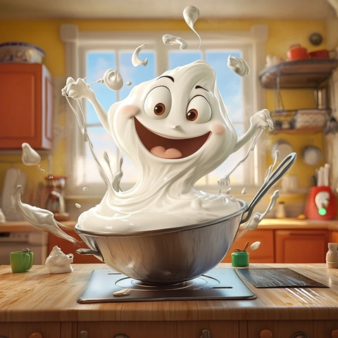 厨房里的快乐蛋白霜打发