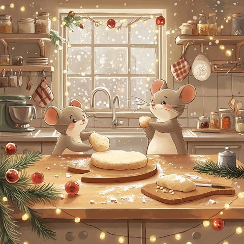老鼠装饰圣诞饼干