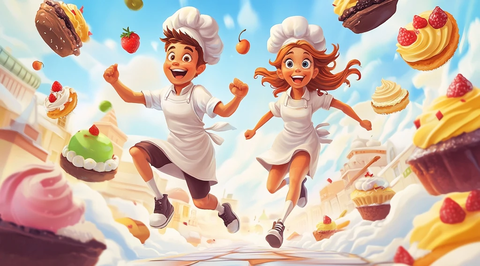 厨师与伴侣穿梭甜点世界