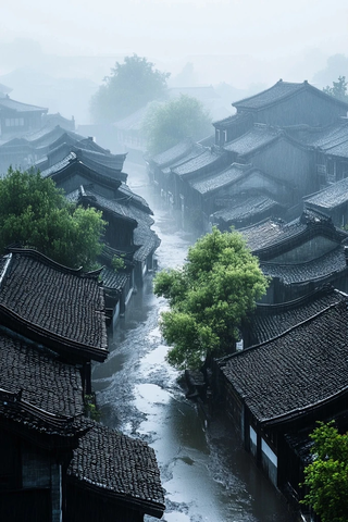烟雨古镇
