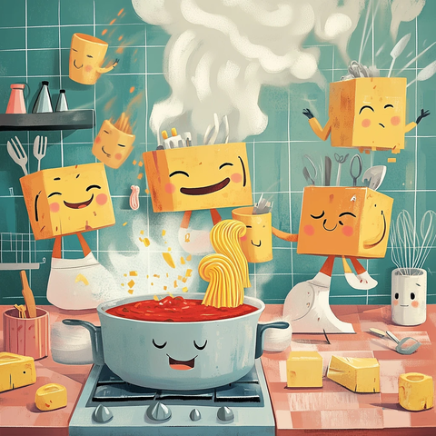 厨师制作那不勒斯面条