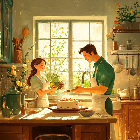 阳光厨房父母烘焙蛋糕