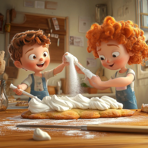 儿童挤糖霜装饰饼干