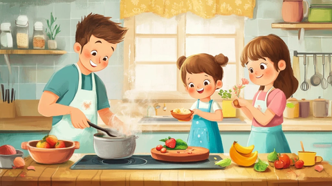 家庭厨房亲子烹饪时光