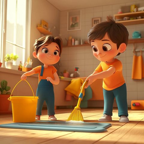 岁儿童清洁训练卡通图