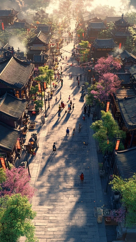 热闹的古镇街道