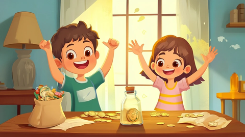 男孩女孩在房间数硬币