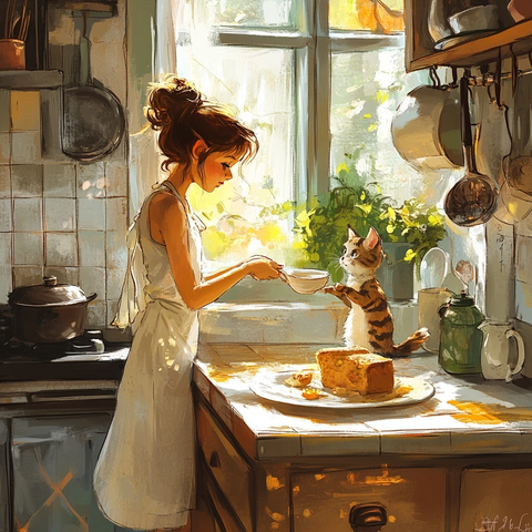 皮克西与人早餐厨房