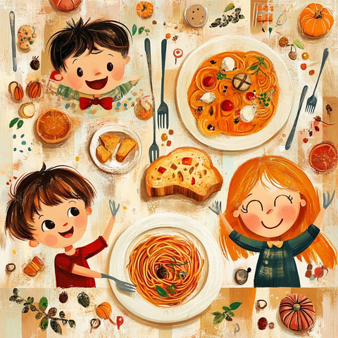 儿童派对餐厅美食欢乐场景