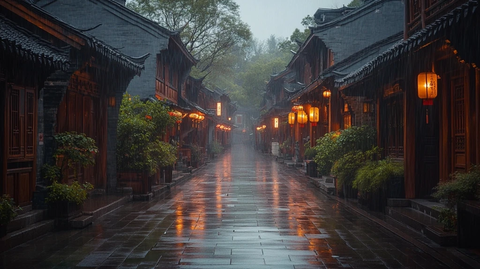 雨夜古街