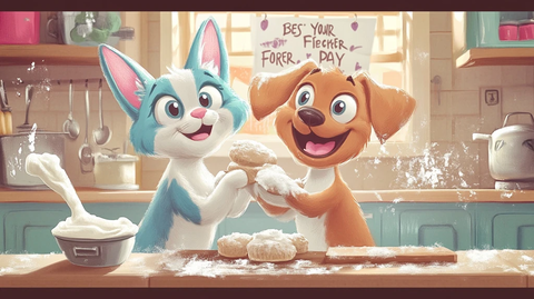 猫狗烘焙宠物零食庆祝好友日