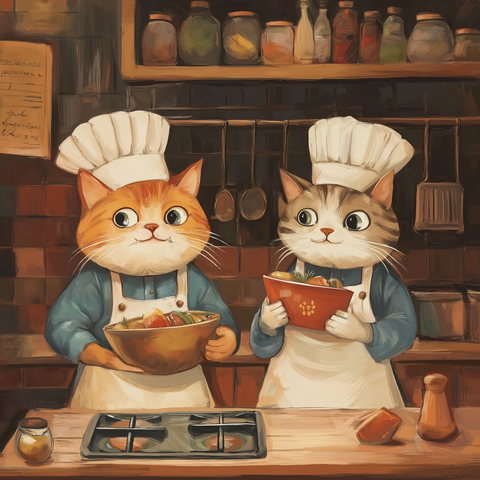 猫咪旅行遇见烹饪猫