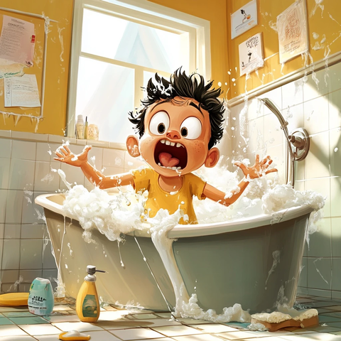 孩子浴缸玩耍家长生气