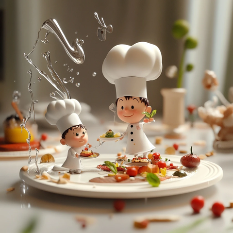 小厨师制作小厨师摆盘
