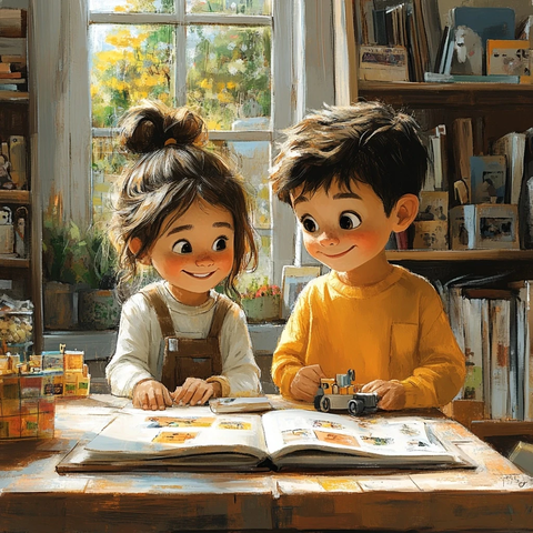 儿童互动玩乐插图