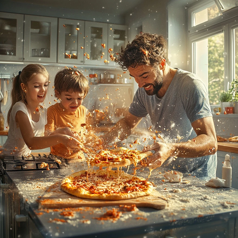 家庭厨房披萨烹饪趣事