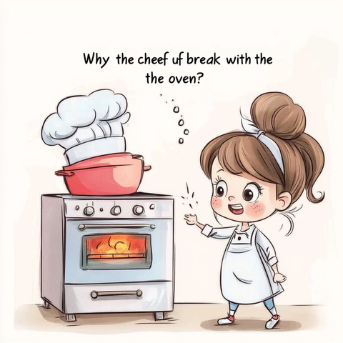 厨师与烤箱的趣味互动