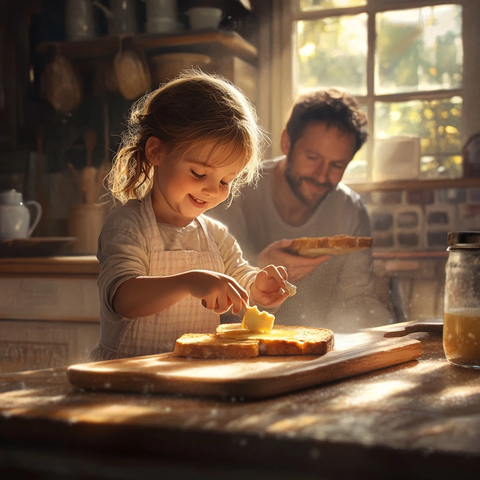 孩子自信准备早餐家长支持